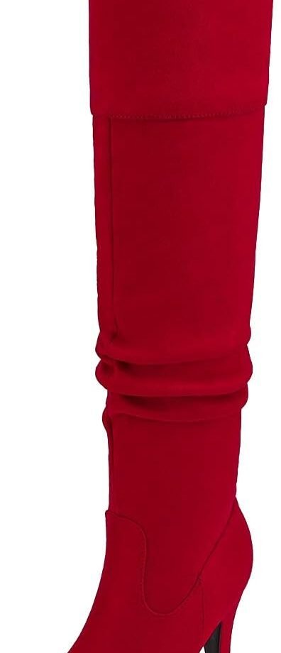 Women's  Black Chunky Thigh High Over The Knee High Heel Boots