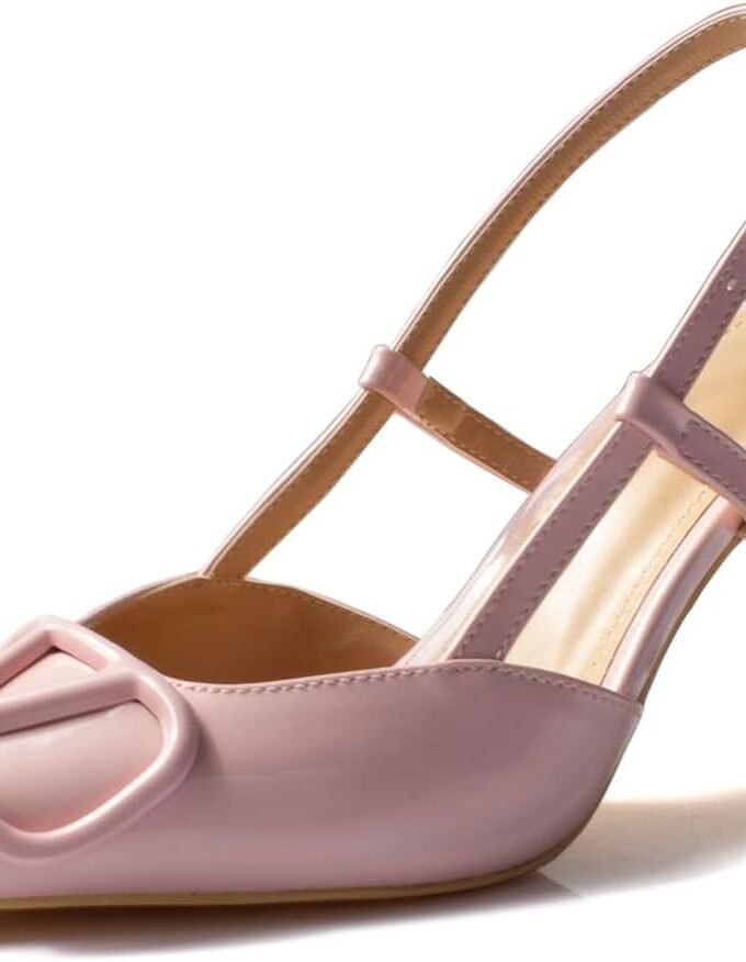 Women's high-heeled back-lace sandals, pointed-toe stilettos, slip-on buckle high heels, open-back evening party/prom dress shoes, sizes 5.5-12US