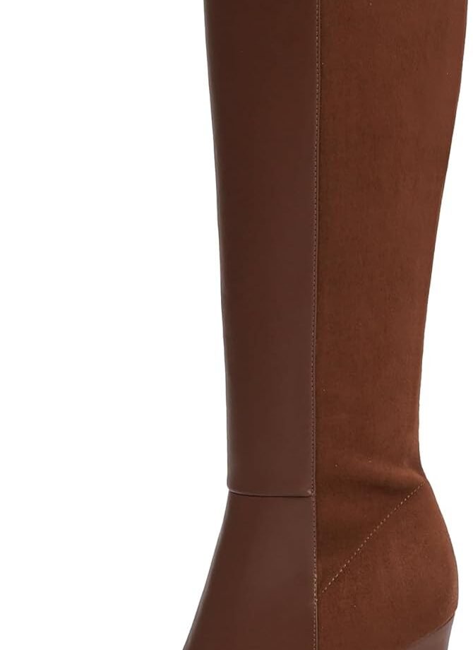 Knee High Boots Women Pointed Toe Stiletto Heel Fall Tall Boots Elastic Leather Long Boots Side Zipper