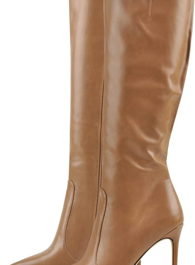 Women's Pointed Toe Under the Knee High Boots Stiletto High Heels