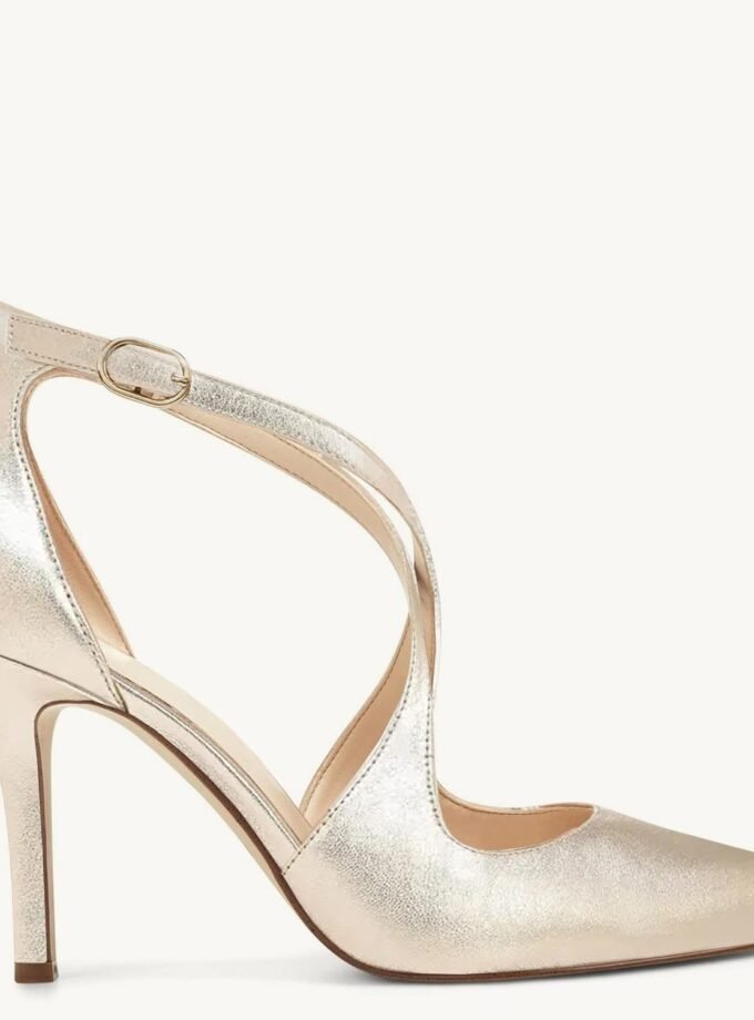 Womens Pumps High Heels Pointed Toe Crossed Strap Zip up Stilettos Party Dress Shoes