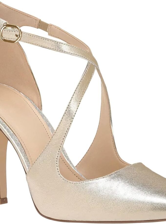 Womens Pumps High Heels Pointed Toe Crossed Strap Zip up Stilettos Party Dress Shoes