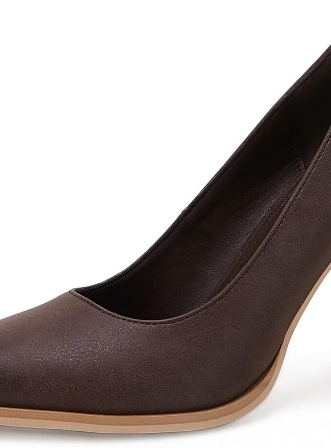 Women's Pointed Toe Pumps Chunky Block High Heel Slip On Dress Party Wedding Shoes