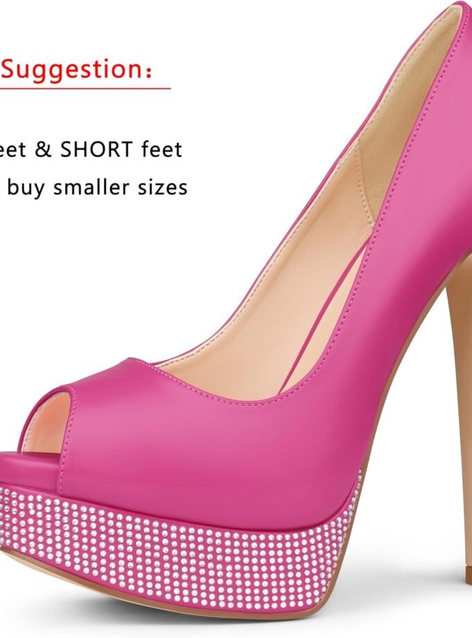 Women's Platform Stiletto Heels Shoes Peep Toe Pumps 6 inch Heels for Dress Wedding Party