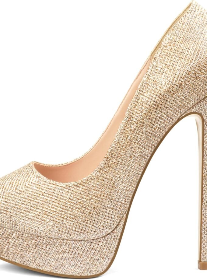 Women's Platform Stiletto Heels Shoes Peep Toe Pumps 6 inch Heels for Dress Wedding Party