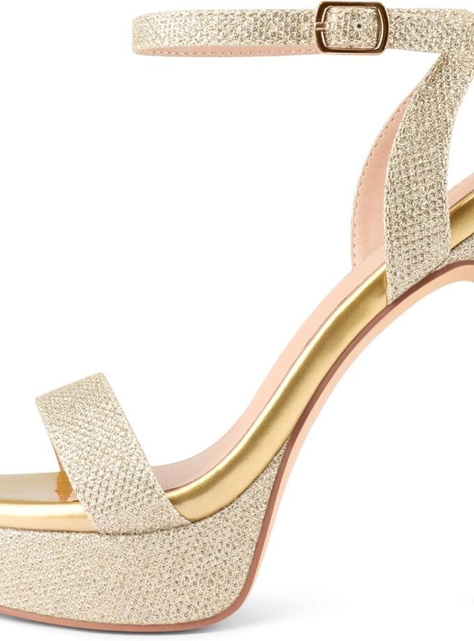Women's open-toe high-heeled sandals, sexy ankle-strap high heels, suitable for formal weddings