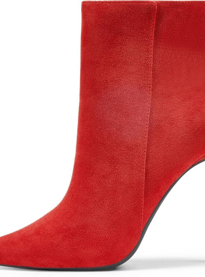 Women Heeled Ankle Booties,Sexy Pointed Toe 4 inch Stiletto High Heel Fashion Ankle & Booties with Side Zipper High Heel Boots Dress Evening Party Boots Shoes