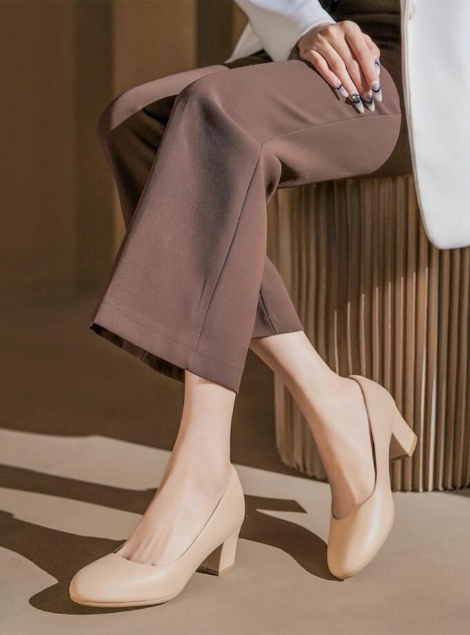 2 inch Low Block Heel Pumps for Women Round Closed Toe Chunky Heels Comfortable Dress Shoes Office Work Formal